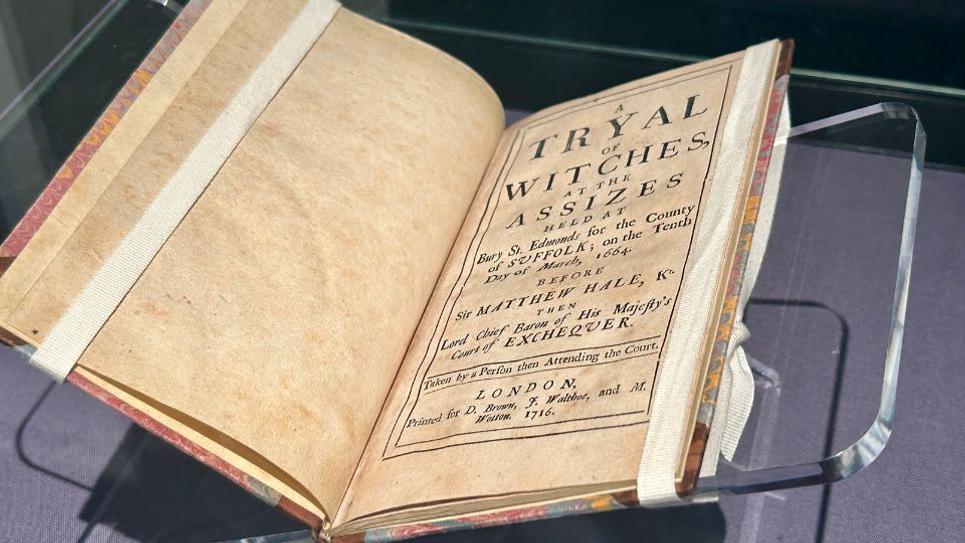 A Tryal of Witches Book on display at Moyses Hall Museum Sue Warren