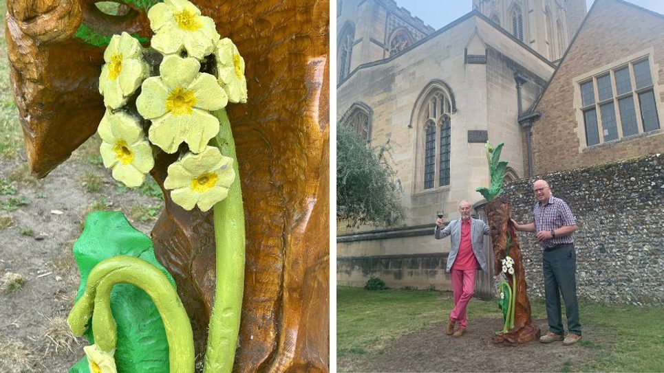 Suffolk Oxslip carving unveiling 965x540