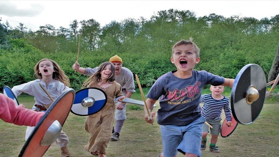 West Stow Anglo Saxon Village kids running West Suffolk Council 965x540