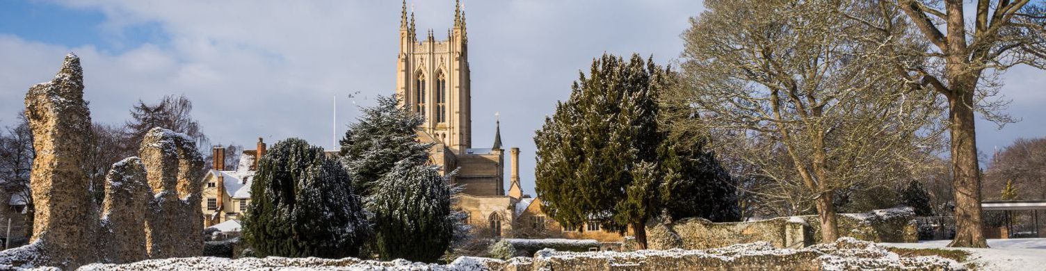 Abbey Ruins Snow Winter 1500x390