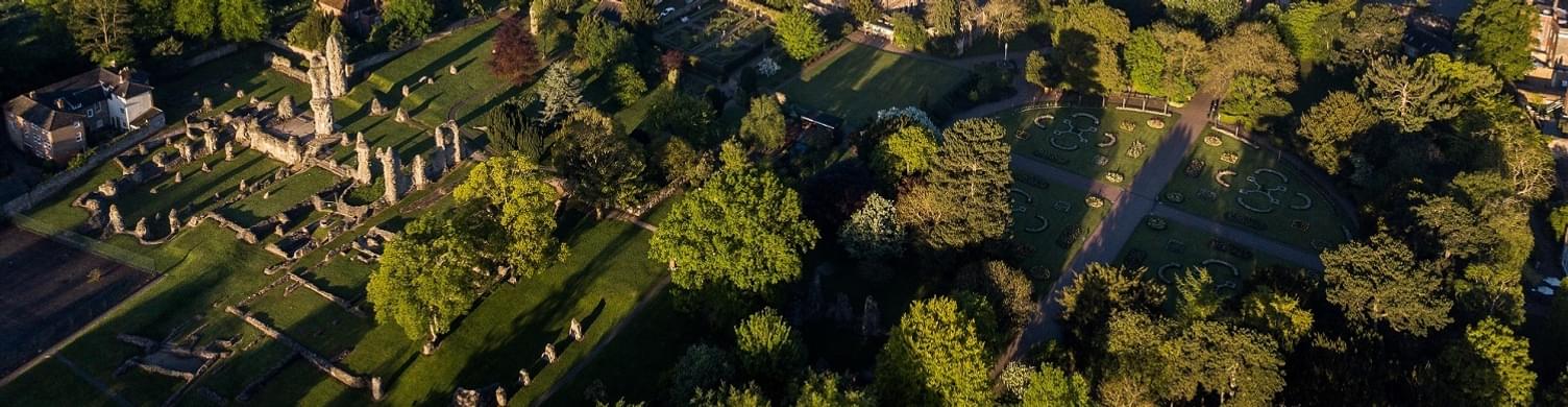 Aerial view of Abbey Ruins Birds I Images 1500x390
