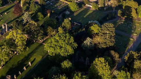 Aerial view of Abbey Ruins Birds I Images 1500x390