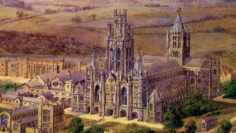 Historical Painting Abbey of St Edmund 1500x390