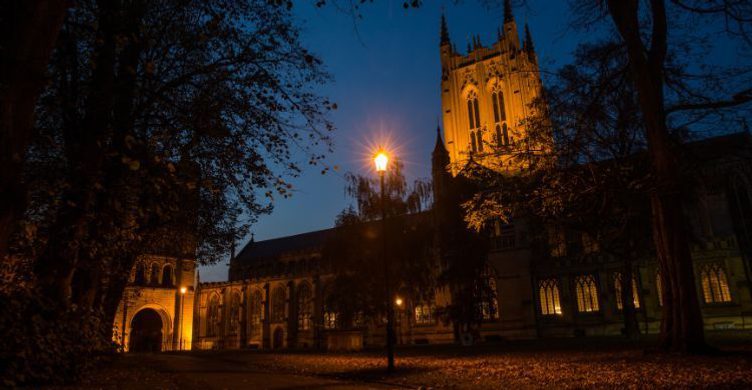 St Edmundsbury Cathedral at Night 750x390