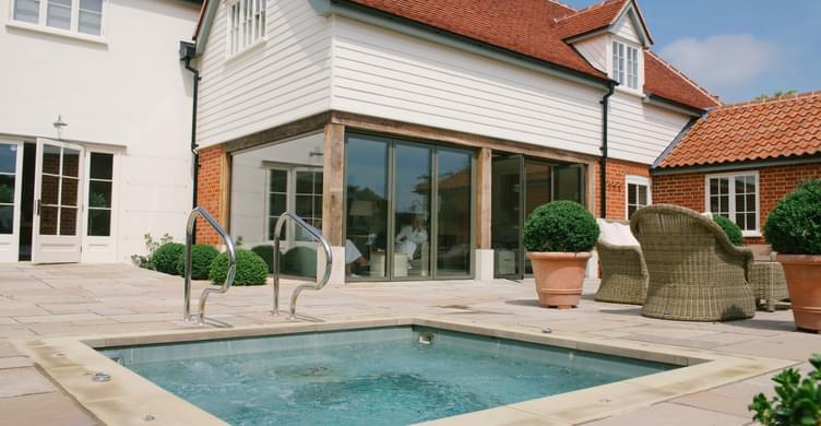 Weavers House Spa at the Swan at Lavenham courtyard with vitality pool med